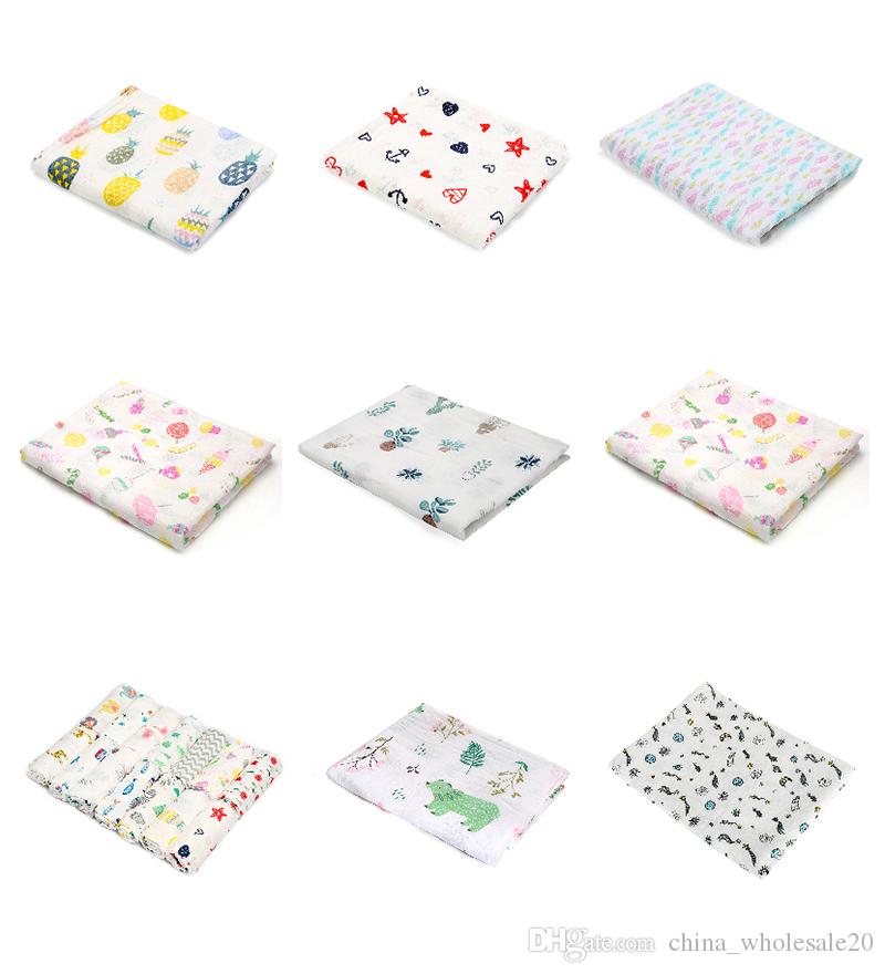 1pc Muslin 100% Cotton Baby Swaddles Soft Newborn Blankets Bath Gauze Infant Wrap Sleepsack Stroller Cover Play Mat Blanket