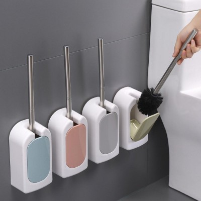 Stainless Steel Toilet Brush Wall-Mounted Holder Set Home Bathroom WC Cleaning base box+toilet brush Bathroom Accessories